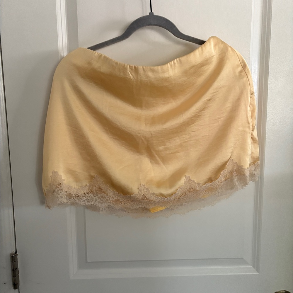 Abercrombie & Fitch Gold Satin Lace Slip